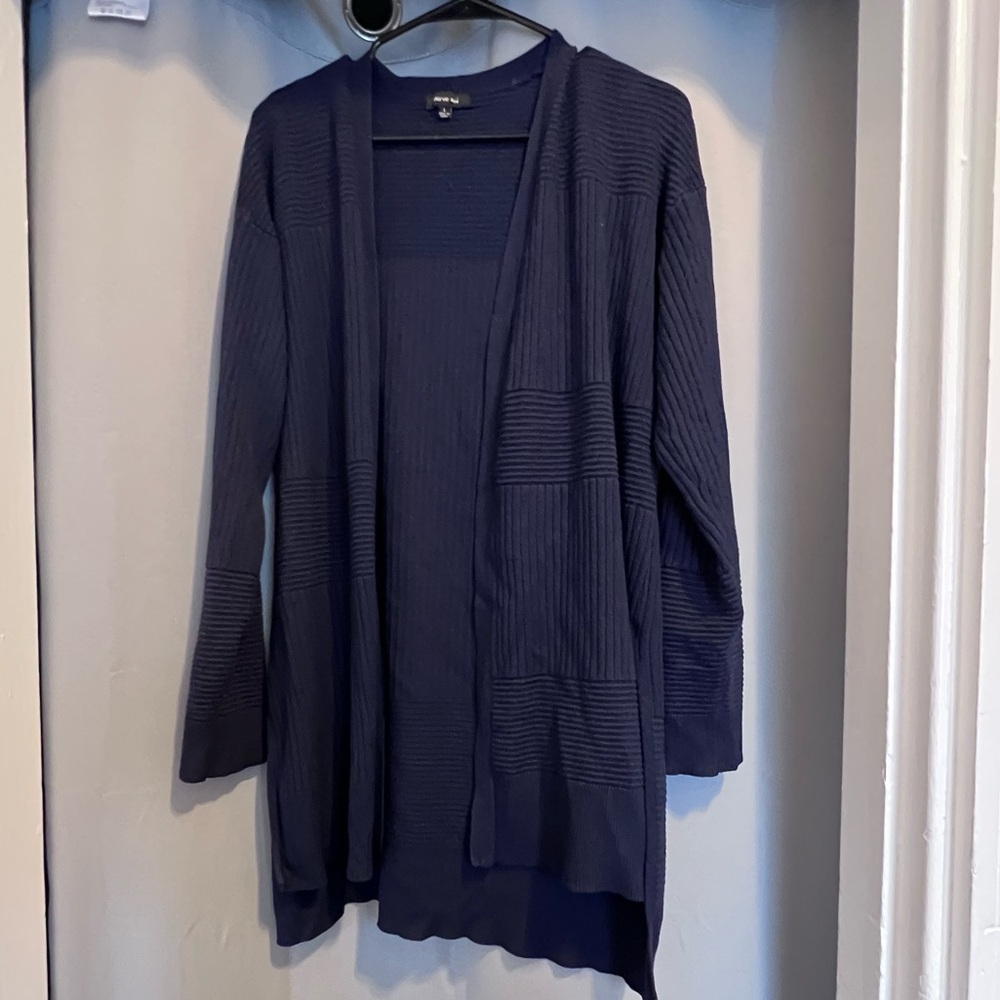 Navy Textured Cardigan